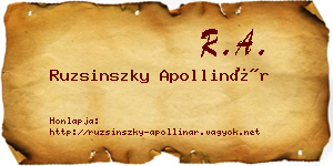Ruzsinszky Apollinár névjegykártya